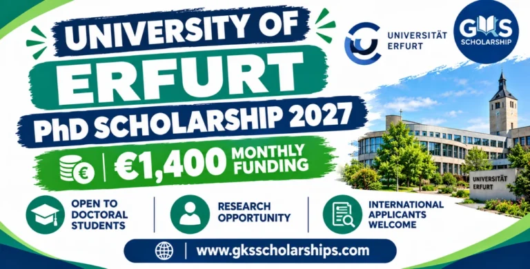 Erfurt PhD Scholarship 2027: €1,400 Monthly Funding for Doctoral Students