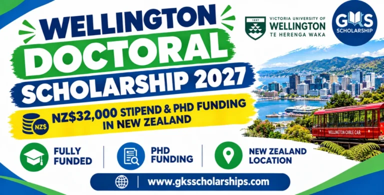 Wellington Doctoral Scholarship 2027: NZ$32,000 Stipend & PhD Funding in New Zealand