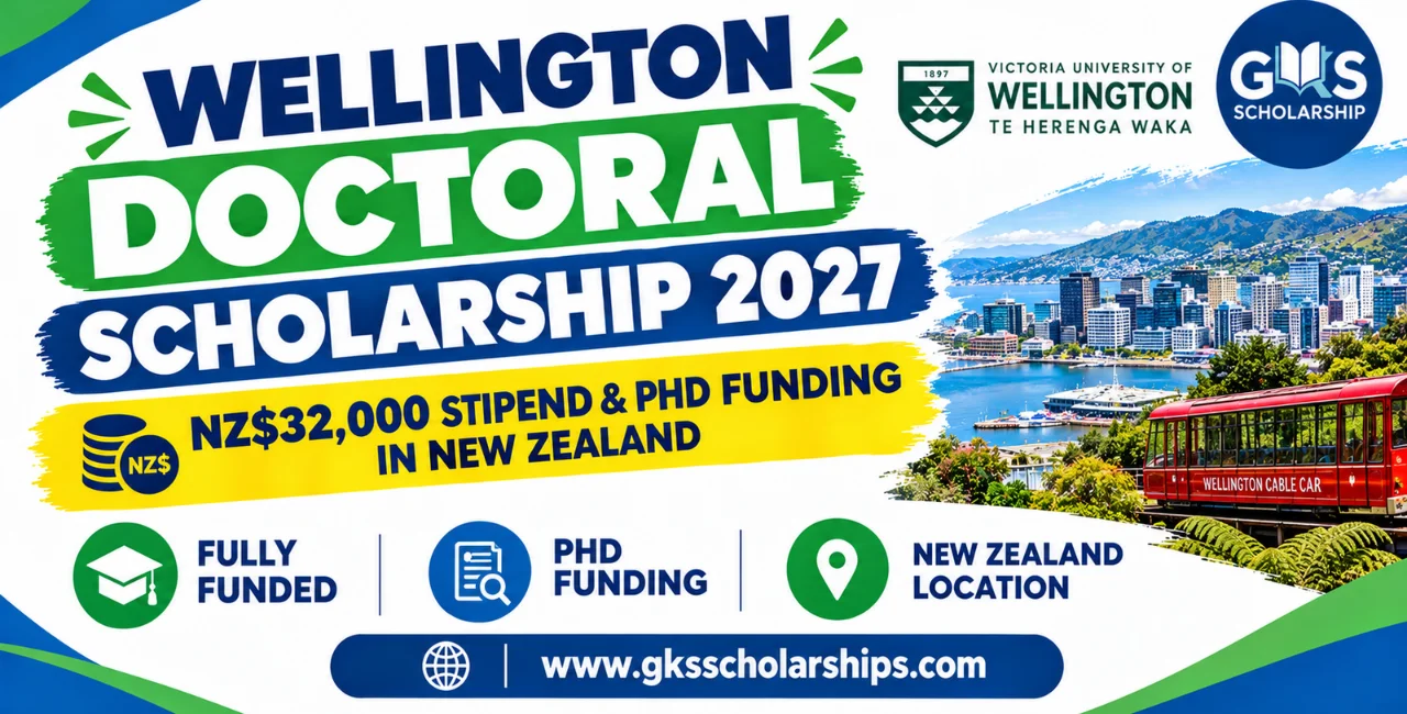 Wellington Doctoral Scholarship 2027: NZ$32,000 Stipend & PhD Funding in New Zealand